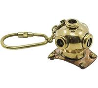 Generic Unisex Vintage Scuba Diving Helmet Keychain, Gold, 1.25 Inch