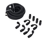 Generic Universal 6AN Fuel Line Fitting Kit 500 Psi High Strength Black Anodized Aluminum for Car Ship with 20ft Hose
