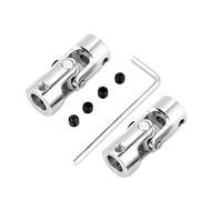 Generic Universal Joint Shaft Coupling Motor Connector Durable 35mm Length 14mm OD Plated Iron for Model Cars Robots 2pcs (Inner diameter 8 * 8mm)