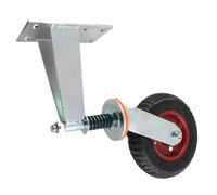 Generic Universal Rubber Caster Shock Absorption Spring Loaded Gate Wheel for Various Terrains 600lb Load Capacity for Fence Gate-Heavy Duty Performance (Red)