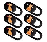 Generic Universal Webcam Cover Slide Privacy Protector for Webcam Lens with Dog Pattern 6pcs Orange Abs Material Adhesive and Ultra-thin Design Compatible with Laptops and Phones