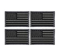 Generic USA Flag Patch Hook and Material with Detailed Embroidery Self-Adhesive 4pcs Sturdy American Flag Emblem Easy to Apply on Bags and Military Hats for Crafts and Sewing