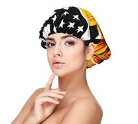 Generic Usa Flag Print Sleep Cap Satin Bonnet Night Sleeping Soft Hair Turbans For Women And Girls
