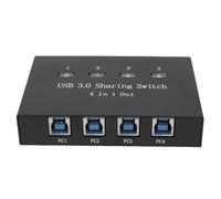 Generic USB 3.0 Printer Sharing Switch Plug and Play 4 in 1 Out Manual Printer Switcher for Computer High Speed Stable Connection Multi OS Compatible for Office Home Use Iron Material