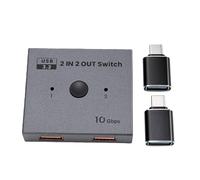 Generic USB 3.2 Switcher 10Gbps Seamless Sharing for 2 Computers with LED Indicators Space Saving