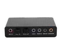 Generic USB 5.1 Computer External Sound Card Adapter for Karaoke Recording, Black Aluminium Alloy, Compatible with PC, USB Sound Card