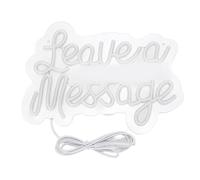 Generic USB Powered LED Neon Light White Warm Leave A Message Sign for Wedding Birthday Party Wall Home Decor Acrylic