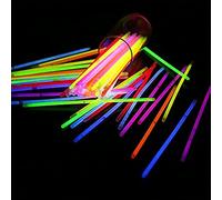 Generic V_GS-Mix 8" Inch Sticks Packs Bracelets Necklaces Neon Light Fluorescent 50 Pieces Glow-in-The-Dark Fun Party Accessory, Multi Colour
