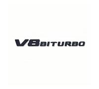 Generic V8 BITURBO Letter Logo Car Sticker Compatible with Twin Turbo Logo Modification Accessories Label Decorative Decal(Matte black)
