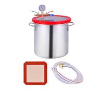 Generic Vacuum Chamber Silicone Gasket Silicone Gasket with Pump Hose 304 Stainless Steel Chamber for Epoxies, Resin Degassing, 3 Gallon 12L