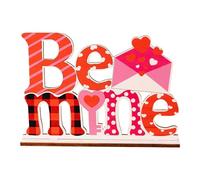 Generic Valentines Day Table Sign Wooden Decorative Plaque Tabletop Centerpiece Multicolor Display Material Unique Design Suitable for Engagements ROM, Be Mine
