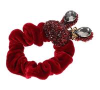 Generic Velvet Bunny Scrunchie Hair Toppers Hair Accessories Hair Ribbons Hair Bands Girl Hair Accessories Hair Accessories for Hair Ties Ponytail Ring Red Crystal Glass