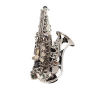 Generic Versatile Brass Soprano Saxophone Set with Accessories for Travel and Orchestra Use (Silver)