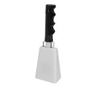 Generic Versatile High-Volume Cowbell with PVC Handle Perfect for Sporting Events Parties Durable Metal Construction 22.5x7.3x5.1cm (White)