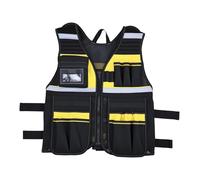 Generic Versatile Work Vest Made of Oxford with Multiple Pockets, Ideal for DIY Enthusiasts, Maintenance Workers, and More, Black and Yellow