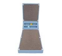 Generic Vertical Cat Scratching Board, Protect Furniture Stable L Form Cat Scratches Replaceable Wave Paper for Inner (Blue)