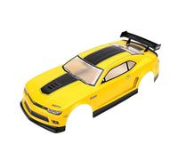 Generic Vibrant Design 1/10 Scale PVC RC Car Racing Body Cover with Rear Wing Seamless Compatibility for 26cm Wheelbase Yellow Black for RC Car Racing Enthusiasts