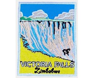 Generic Victoria Falls Zimbabwe Patch (3.5 Inch) Iron-on/Sew-on Badge Embroidered Travel Souvenir Waterfall Emblem DIY Gift Patches, Large