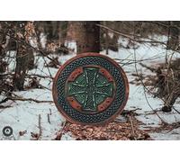 Generic Viking Shield Celtic Cross,Viking Wall Decor,Wood Wall Art,Handmade Home Decor,Fathers Day Gift For Him Handmade Gift for Him,Wall Hangings Shield, 24 Inch, Red