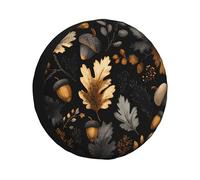 Generic Vintage Acorn Spare Tire Cover, Weatherproof UV Resistant Universal Wheel Protector for SUV RV Truck Trailer Camper, Maple Leaves Wheel Tire Cover 16 Inch