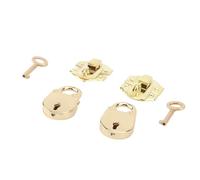 Generic Vintage Bear Padlock Decorative Lock Set for Wood Case Jewelry Box Crafts, Elegant Zinc Alloy Hasp Latch Kit for Secure Closure, Ideal for DIY Projects, 2 Sets Clasp Locks for Furniture