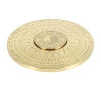 Generic Vintage Brass Traditional Compass with Double-sided Rotatable Dial, Retro Chinese Design Decorative Plate for Home Or Study Room, Easy to Carry and Lightweight Desktop Decoration