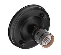Generic Vintage Ceiling/Wall Light Screw Socket for E26/E27 Bulb, Elegant Lamp Fixture for Restaurant, Study Room, Electroplated Metal Iron (Black)