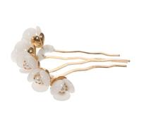 Generic Vintage Chinese Style Hair Stick for Women and Handmade White Petal Hairpin Elegant Hanfu Hair Accessories for Weddings Bridesmaids and Special Occasions Traditional Floral Design