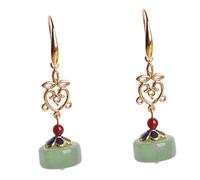Generic Vintage Chinese Style Long Dangle Earrings for Women Lightweight Decorative Ear Accessory Elegant Retro Pendant Chic National Fashion Jewelry for Daily Wear and Special Occasions