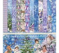 Generic Vintage Christmas Scrapbook Paper Pad - 24 White Square Sheets, 5.98 x 5.98 inches, Ideal for Scrapbooking, Cardmaking, Decoration
