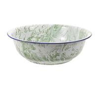 Generic Vintage Enamel Basin 34cm Wide Mouth Multi-purpose Wash Pan for Face Washing and Dough Mixing, Sturdy Classic Old-fashioned Foot Soaking Bowl for Home Use