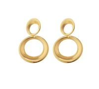 Generic Vintage Fashion Gold Big Pendant Earrings Women'S Drop Shaped Metal Ring Drop Earrings Personality Ladies Jewelry It is beautiful and easy to use.