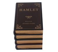 Generic Vintage Gold Shade Book Shaped Storage Box with Textured Faux Leather Cover, Organize Small Items At Home, Cafe, Made of Density Board (Small)