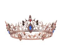 Generic Vintage Gothic Bridal Tiara Crown Retro Baroque Alloy Hair Accessory for Women Brides Queens Cosplay Stage Shows Parties