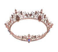 Generic Vintage Medieval Bridal Tiara Crown Retro Baroque Queen Headpiece for Weddings Cosplay Stage Shows Parties Lightweight Comfortable Fit Elegant Costume Jewelry Accessory