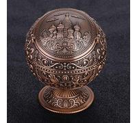 Generic Vintage Metal Ashtray Ball Storage Box Decoration Electroplated Antique Brass Castle Pattern with Exquisite Carving for Home Hotel Gift (copper castle)