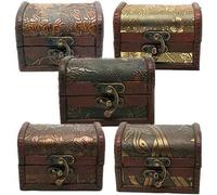 Generic Vintage Metal Lock Wooden Storage Box Jewelry Treasure Organizer Chest Case Gift Box Wood