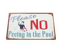 Generic Vintage Metal Pool Sign 25x30cm Outdoor Swimming Pool Wall Decor Summer Swim Slogan Garden Patio