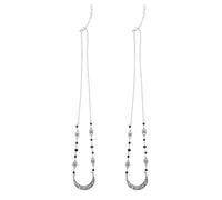 Generic Vintage Moon Forehead Chain Natural Black Crystal Beads, 2pcs Retro Crescent Headband Hair Accessories for Women’s Festival and Party Headdress