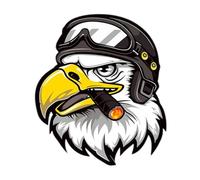 Generic Vintage Motorcycle Stickers - Retro Decals, PVC, Black, Outdoor, Eagle Designs, Perfect for Helmets & Smooth Surfaces