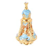 Generic Vintage Perfume Bottle, Elegant Vintage Enamel Perfume Bottle for Liquid Cosmetics (Gold Light Blue)