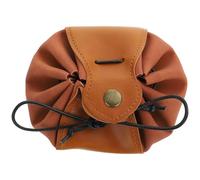 Generic Vintage Pu Leather Dice Bag with Drawstring Design, Portable Coin Pouch for Jewelry and Coins, Simple Brown Dice Pouch Suitable for Travel and Gaming Accessories