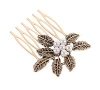 Generic Vintage Retro Leaf Hair Comb Decorative Side Clip for Women Wedding Bridal Hair Accessories Lightweight Stable
