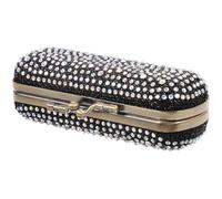 Generic Vintage Rhinestone Lipstick Case with Mirror Portable Antique Plating Cosmetic Storage Box for Travel Compact Lipstick Holder Organizer for Makeup Black