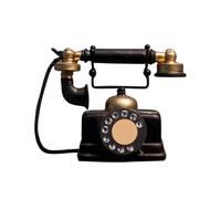 Generic Vintage Rotary Phone Model Ornament Retro Desk Decoration Old Fashioned Telephone Creative Desktop Ornament for Home Office Café Bar Color