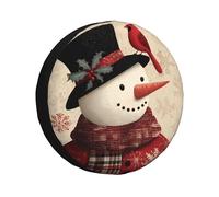 Generic Vintage Snowman Spare Tire Cover, Weatherproof UV Resistant Universal Wheel Protector for SUV RV Truck Trailer Camper, Red Bird Wheel Tire Cover 14 Inch