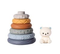 Generic Vintage Store Displays Baby Early Education Soft Glue Rainbow Ring Six Layer Knead Called Baby Teether Children's Toy Games for Toddlers 4 Years Girls (I, One Size)