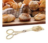 Generic Vintage Style Bread Tong Exquisite Shape Food Clamp/Holder for Baking 9.1 Inch Kitchen Tool for Baking Enthusiasts Silver (Gold)