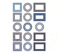 Generic Vintage Style Hollow Scrapbook Stickers Elegant Decorative Rectangular Round Sticker for DIY 30pcs