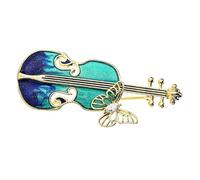 Generic Vintage Violin Brooch Pin for Women Elegant Lapel Decoration for Clothes Hats Scarves Durable Material Unique Musical Instrument Design Aesthetic Accessory